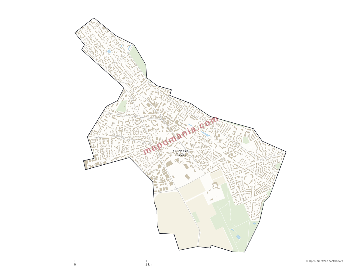 Carte de Le Plessis-Trévise à personnaliser