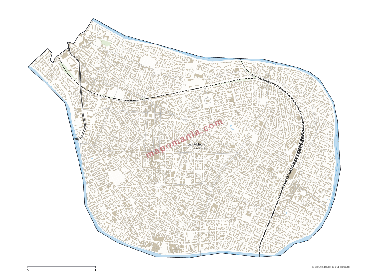 Carte de Saint-Maur-des-Fossés à personnaliser