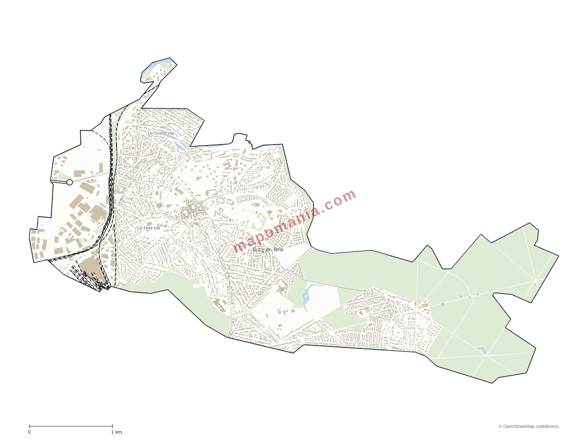 Carte de Sucy-en-Brie à personnaliser