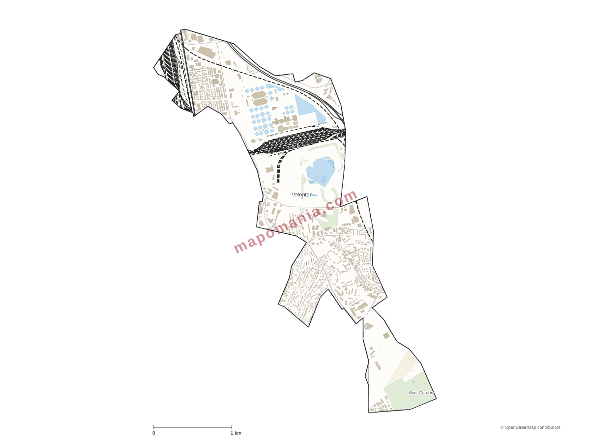 Carte de Valenton à personnaliser