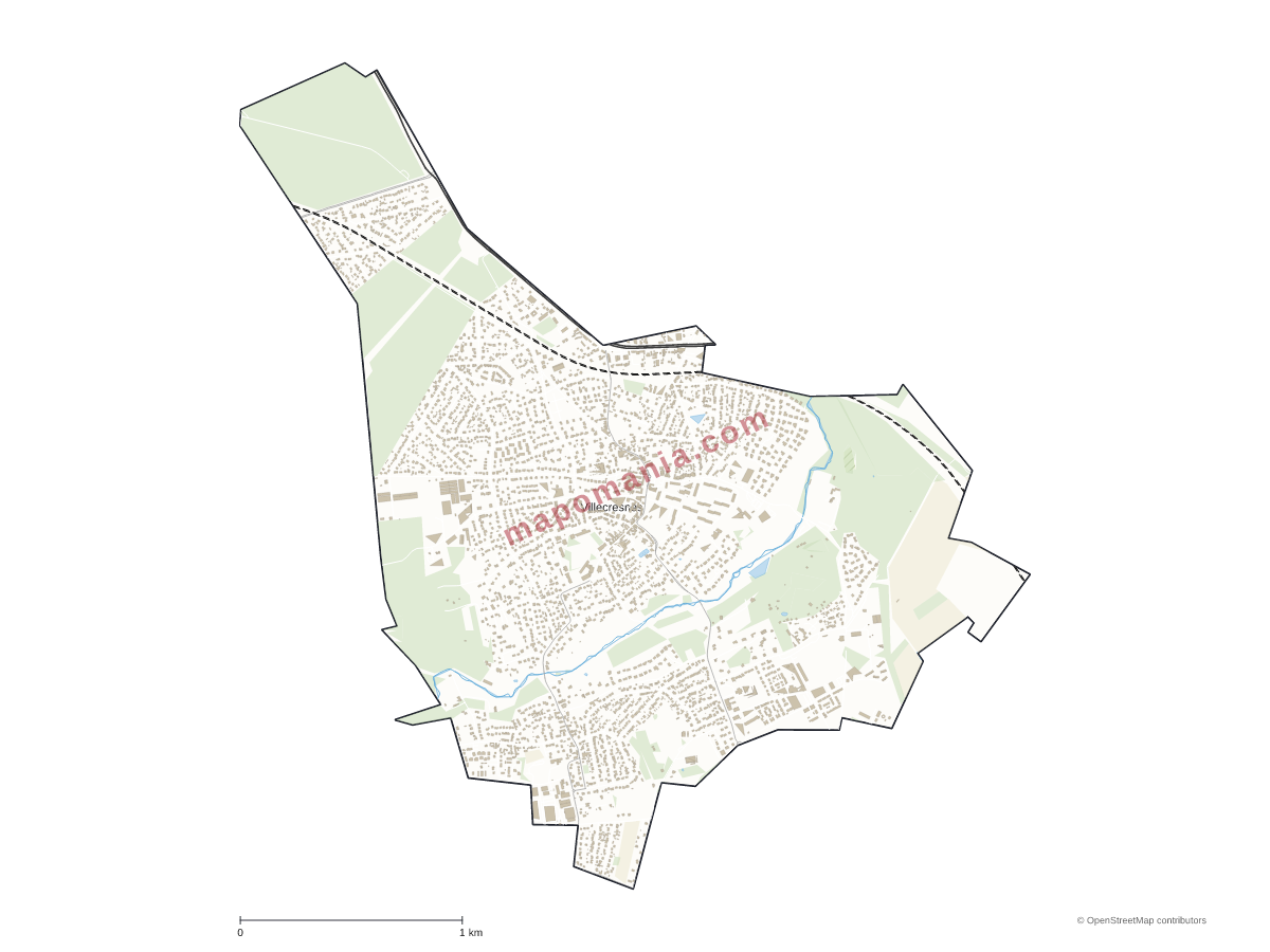 Carte de Villecresnes à personnaliser
