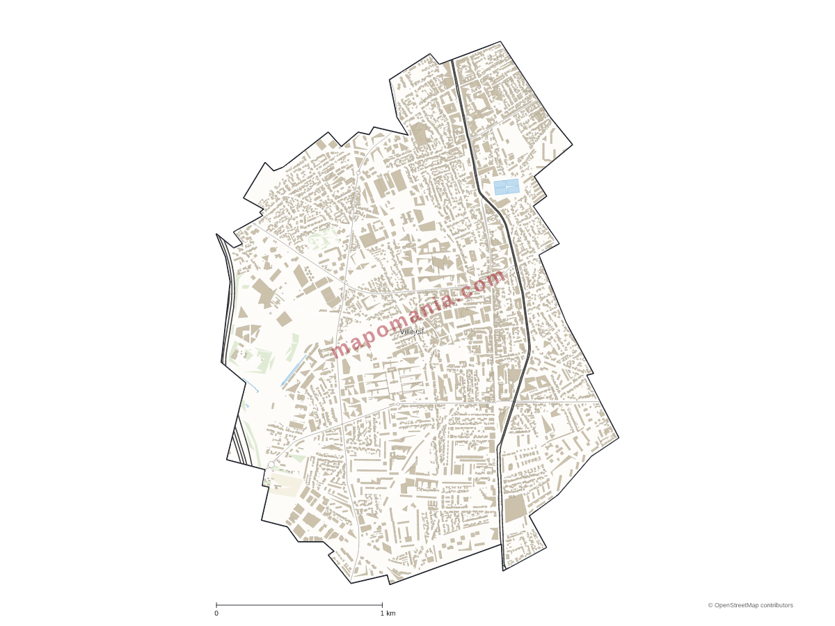 Carte de Villejuif à personnaliser