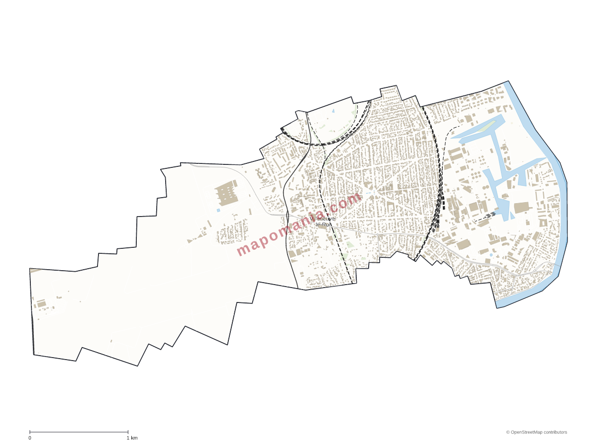 Carte de Villeneuve-le-Roi à personnaliser