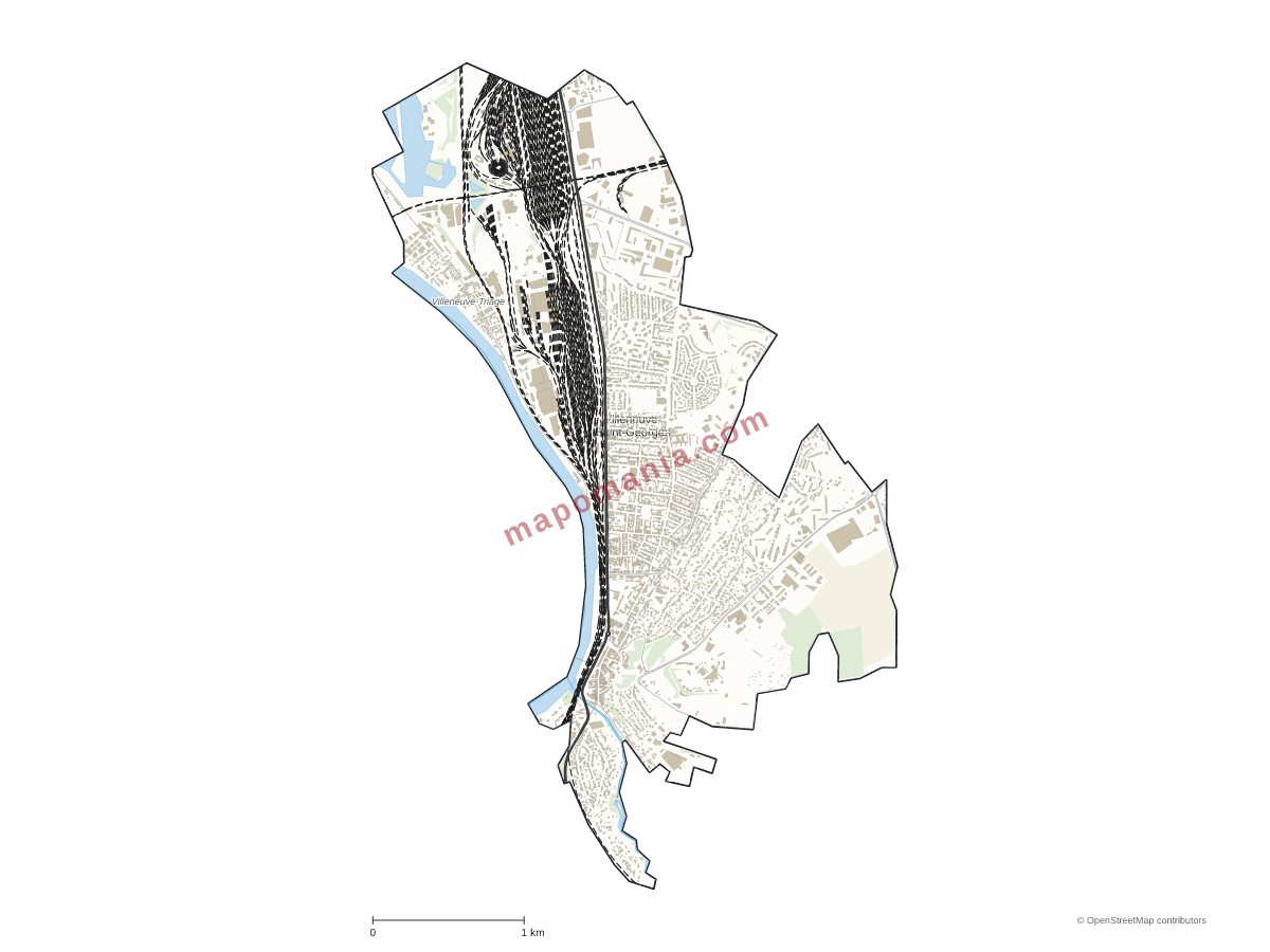 Carte de Villeneuve-Saint-Georges à personnaliser