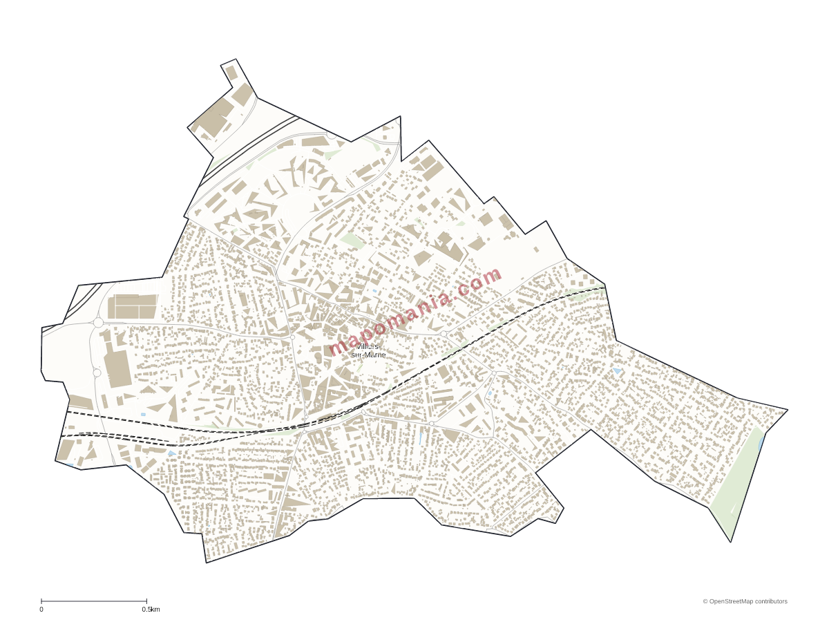 Carte de Villiers-sur-Marne à personnaliser