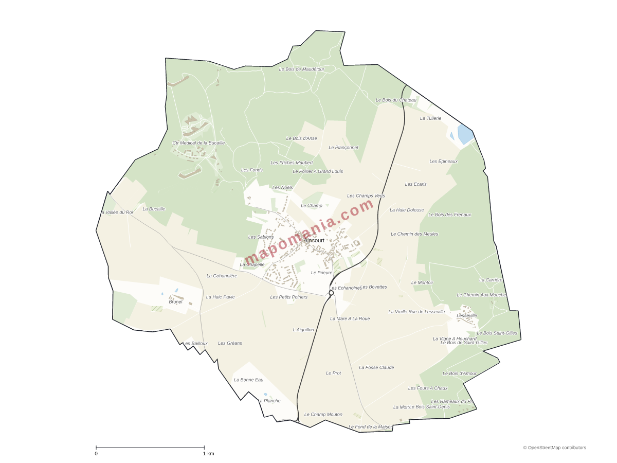 Carte de Aincourt à personnaliser