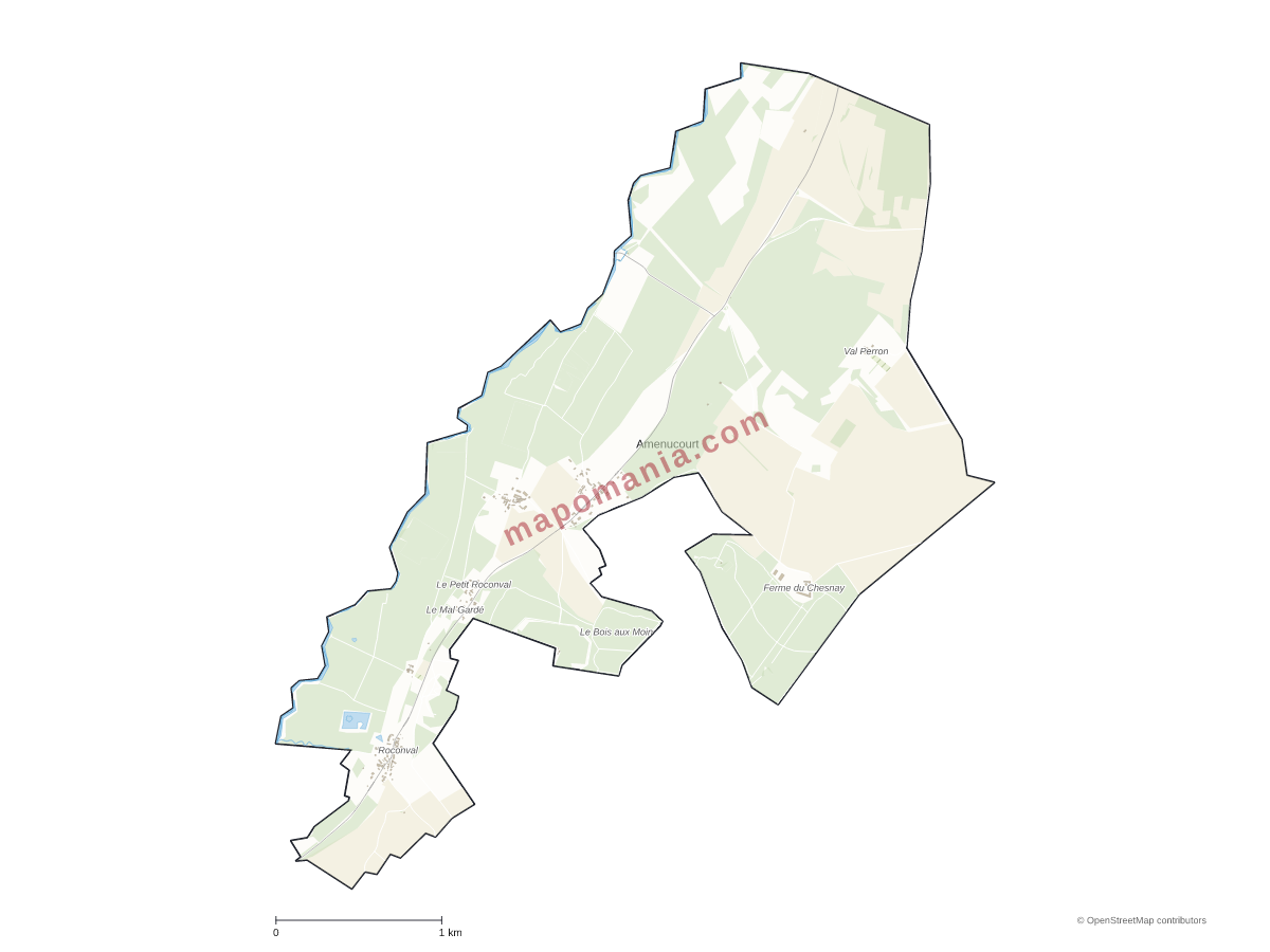 Carte de Amenucourt à personnaliser
