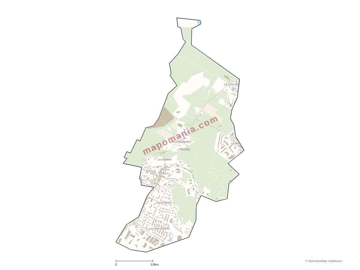 Carte de Andilly à personnaliser