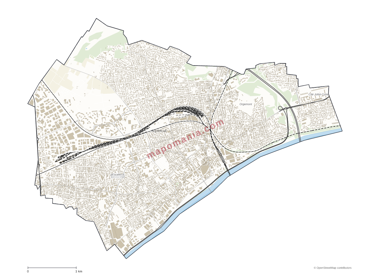 Carte de Argenteuil à personnaliser