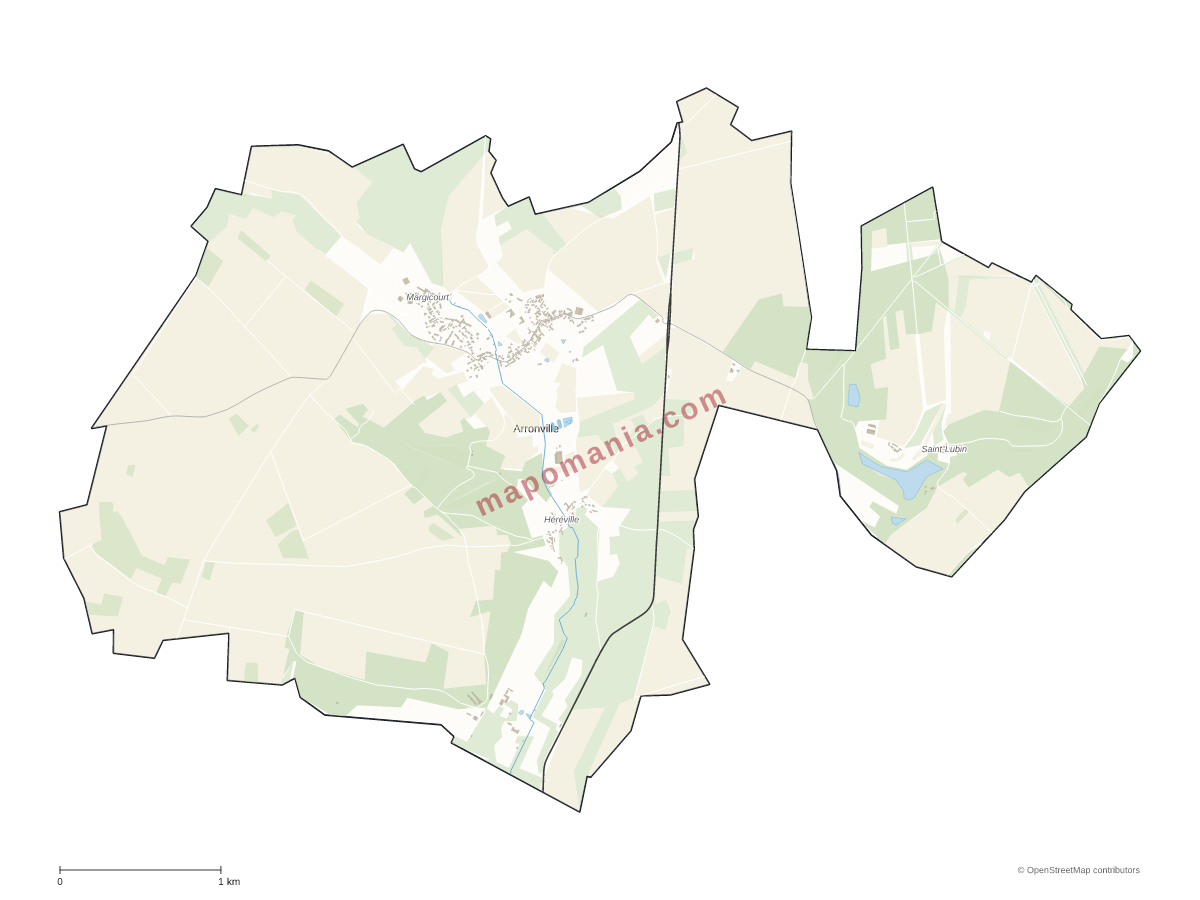 Carte de Arronville à personnaliser
