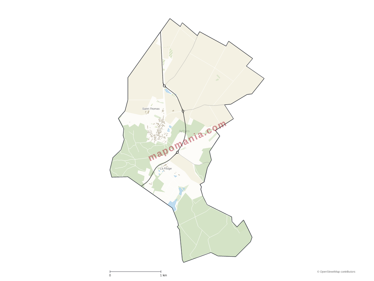 Carte de Arthies à personnaliser
