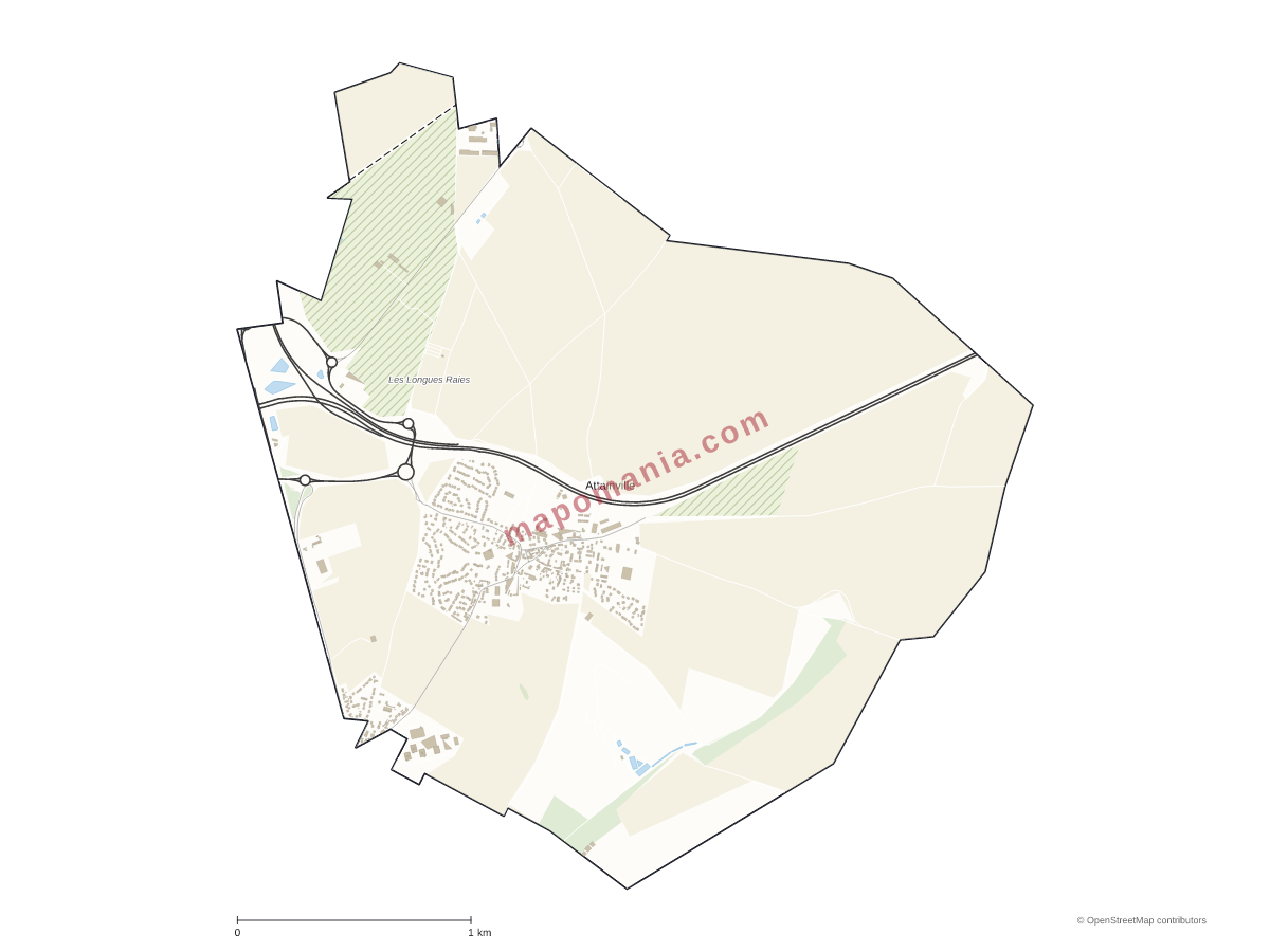 Carte de Attainville à personnaliser