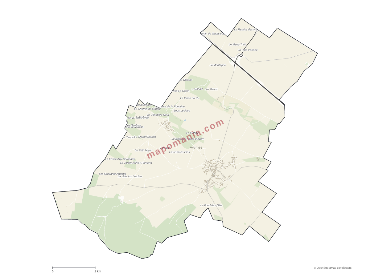 Carte de Avernes à personnaliser