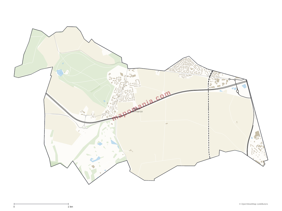 Carte de Baillet-en-France à personnaliser