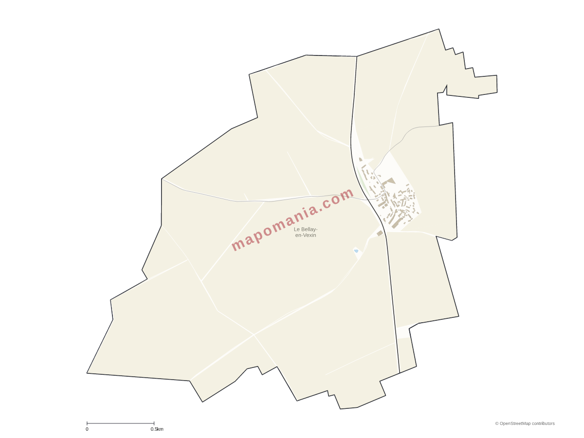 Carte de Le Bellay-en-Vexin à personnaliser