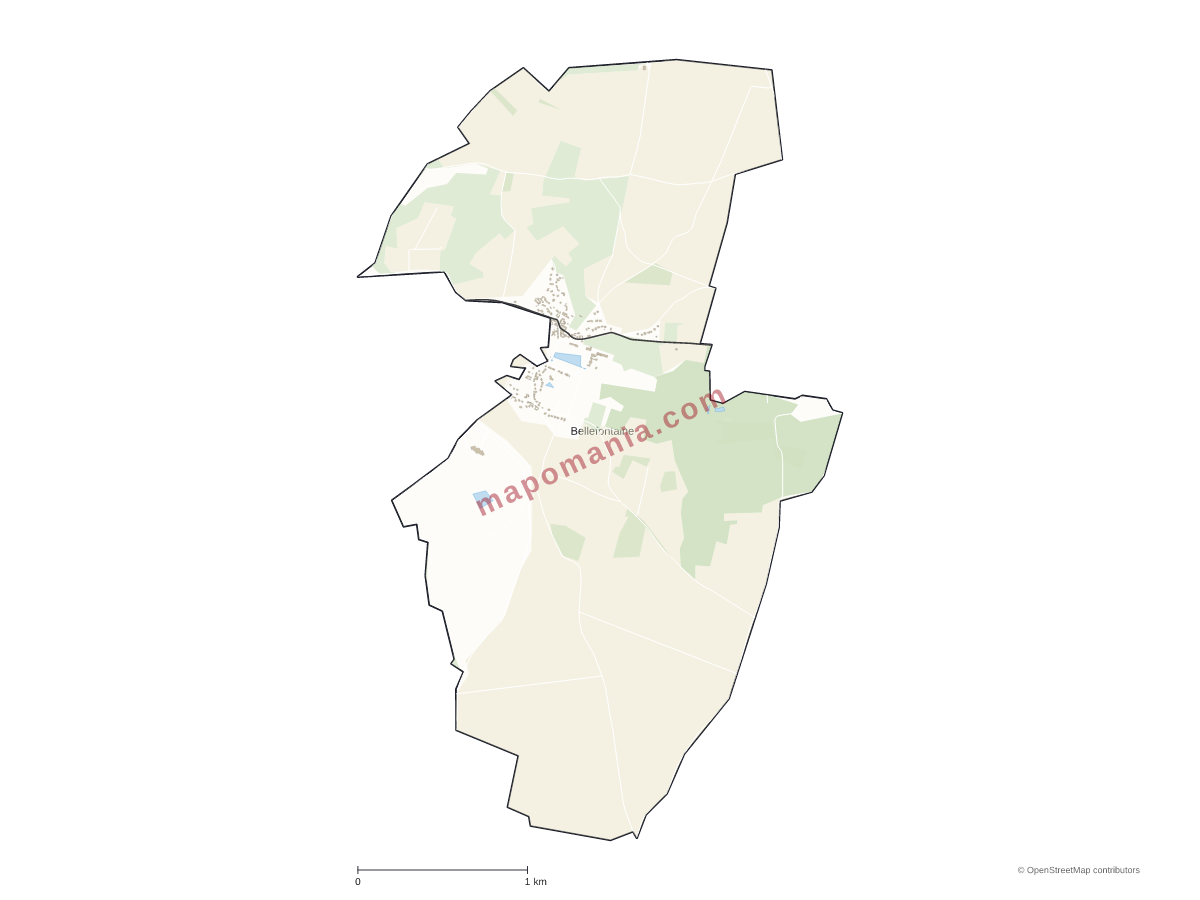 Carte de Bellefontaine à personnaliser