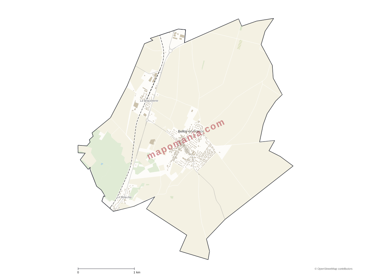 Carte de Belloy-en-France à personnaliser