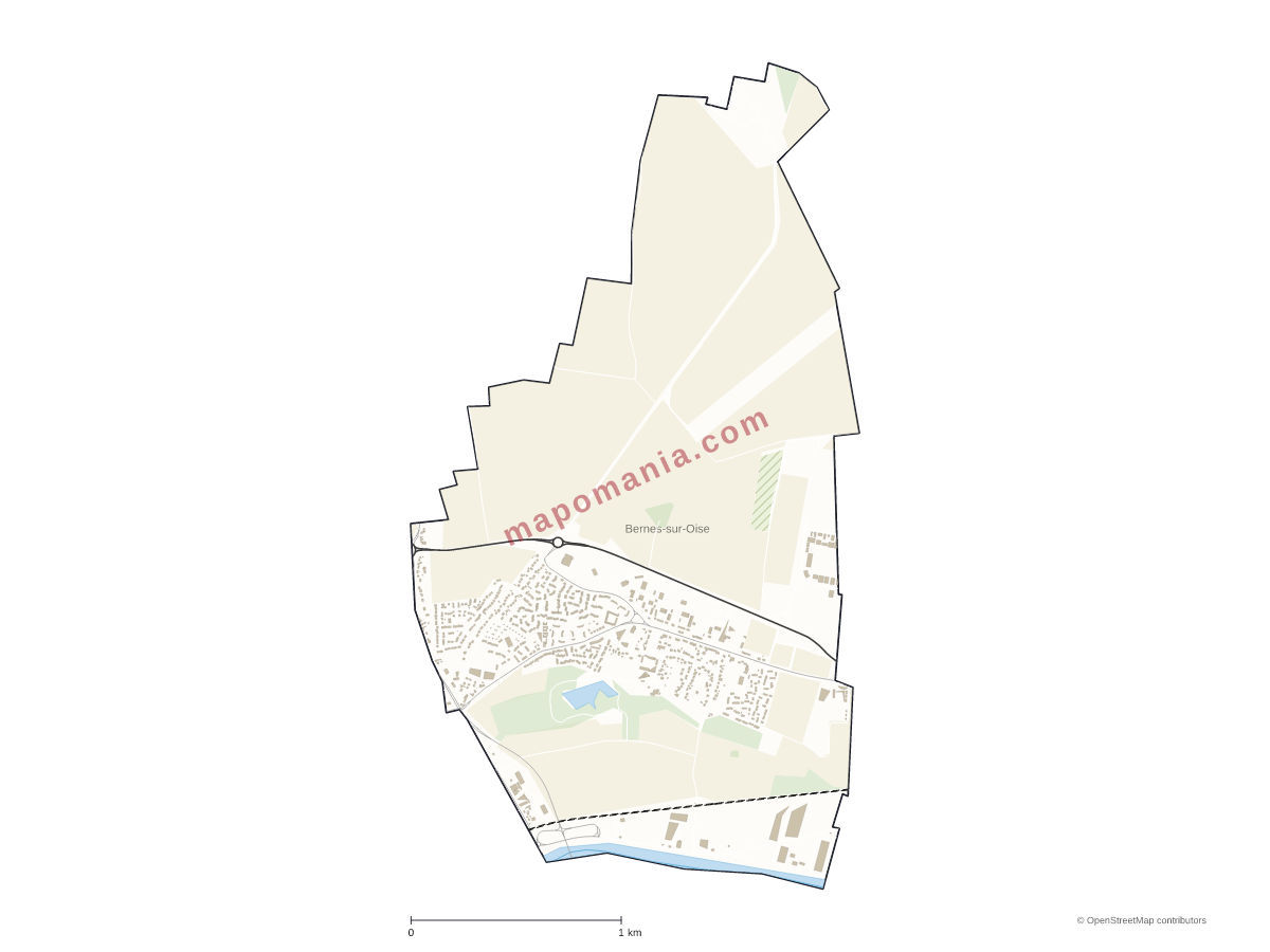 Carte de Bernes-sur-Oise à personnaliser