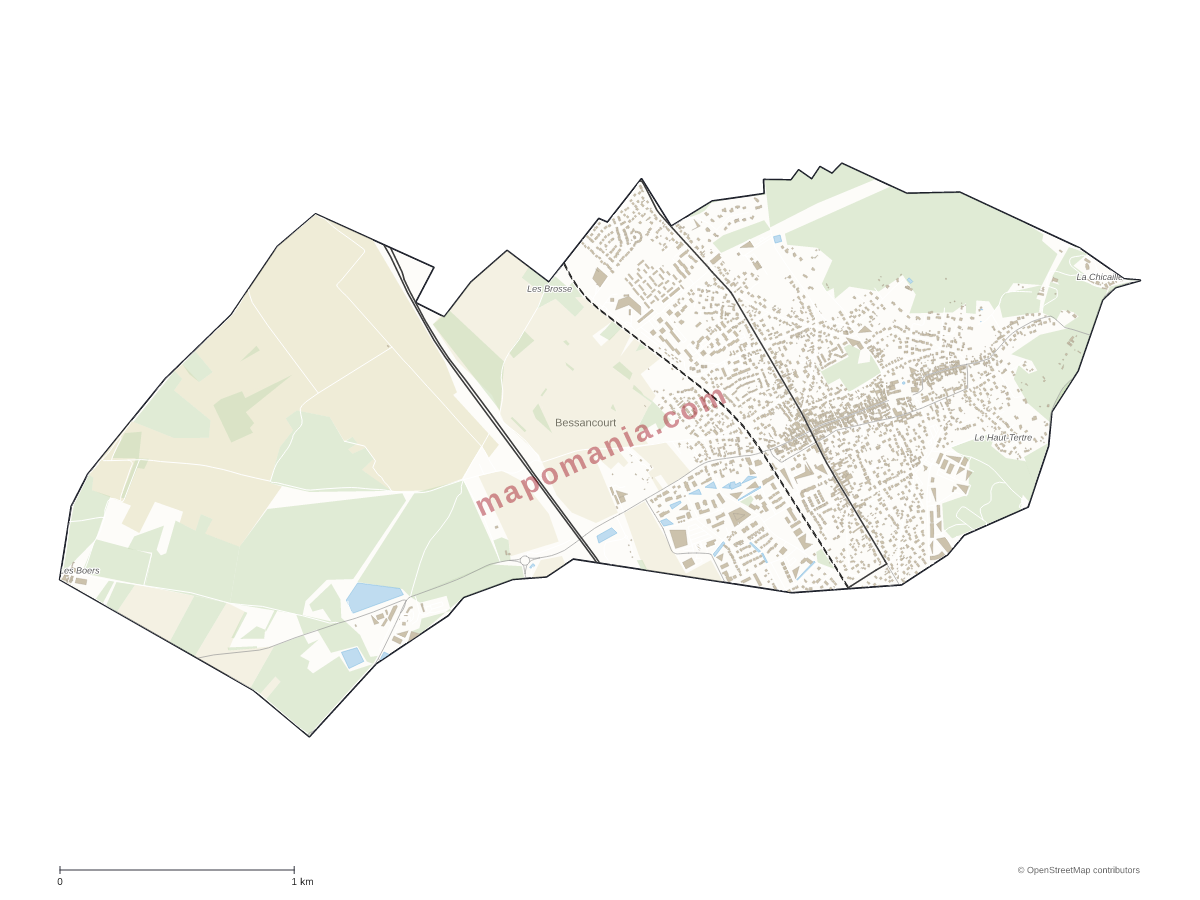 Carte de Bessancourt à personnaliser