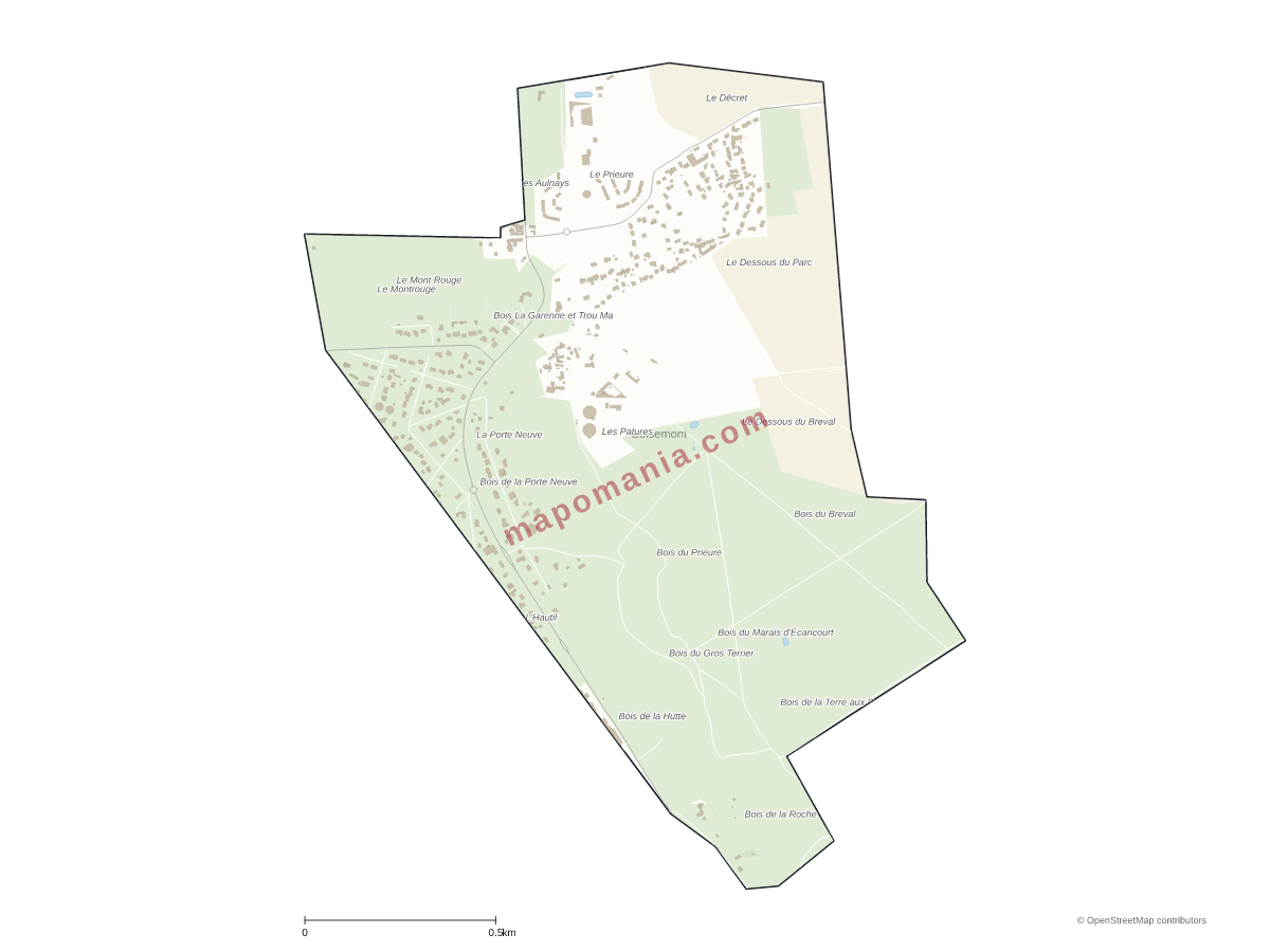 Carte de Boisemont à personnaliser