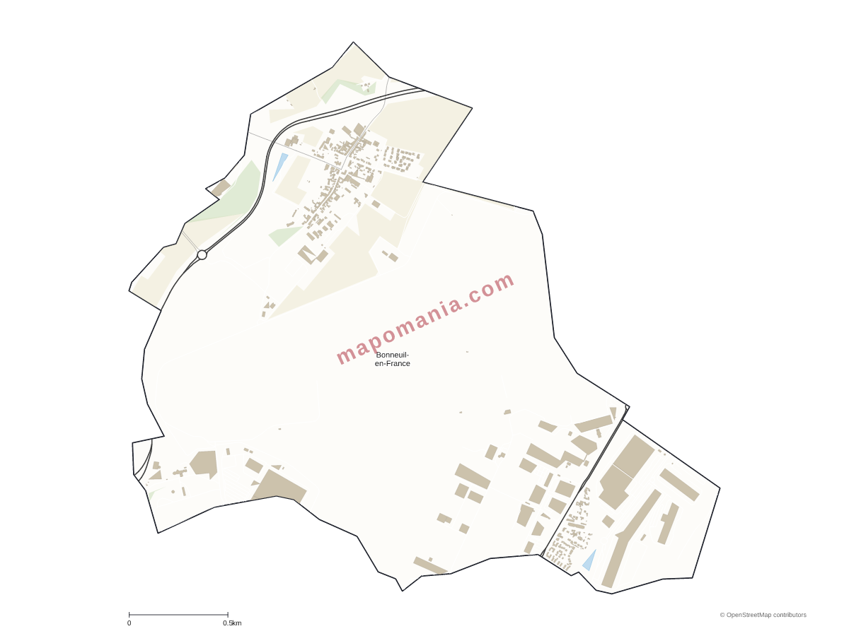 Carte de Bonneuil-en-France à personnaliser