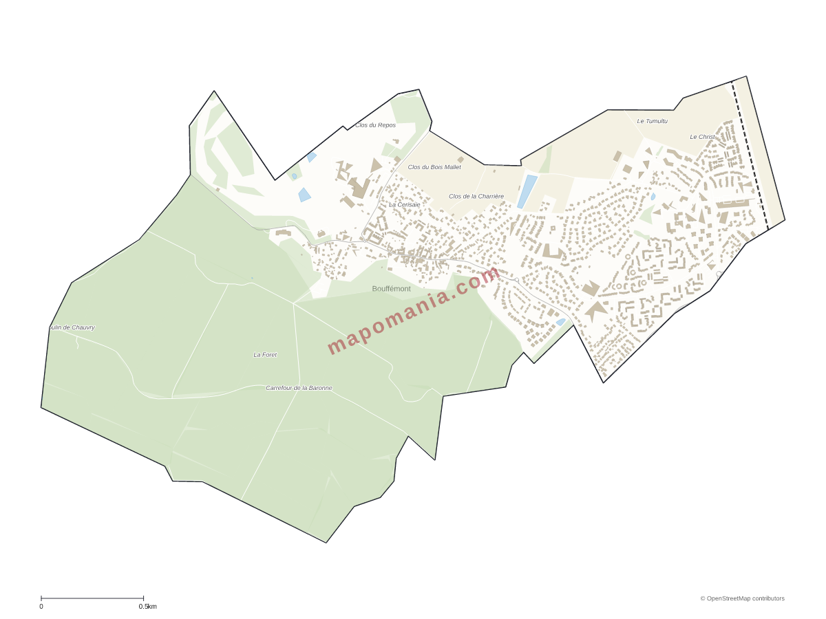 Carte de Bouffémont à personnaliser