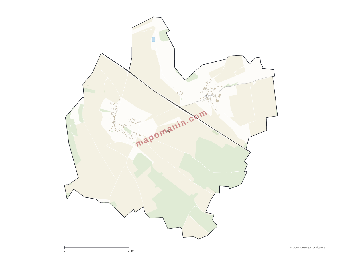 Carte de Buhy à personnaliser
