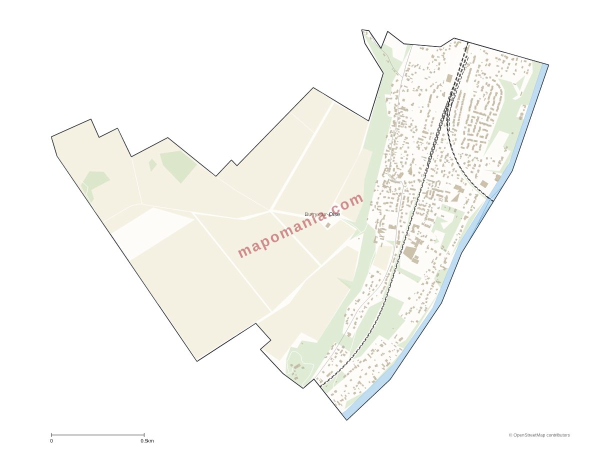 Carte de Butry-sur-Oise à personnaliser
