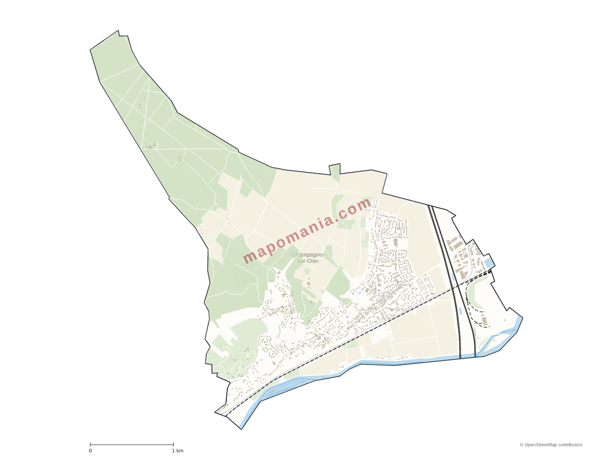 Carte de Champagne-sur-Oise à personnaliser