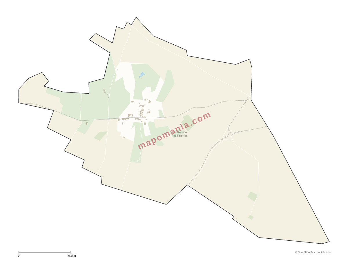 Carte de Châtenay-en-France à personnaliser