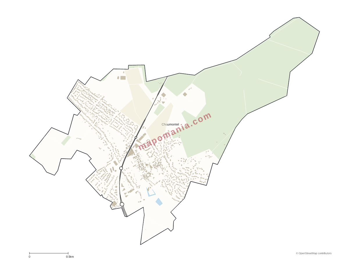 Carte de Chaumontel à personnaliser