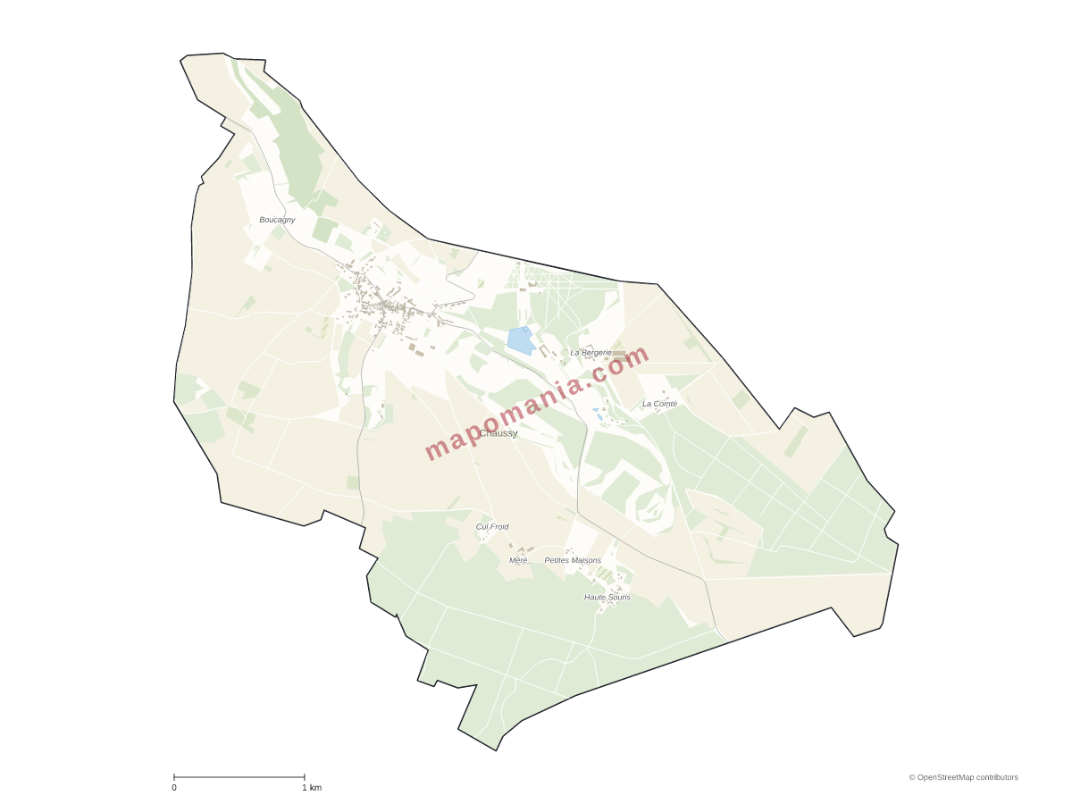 Carte de Chaussy à personnaliser