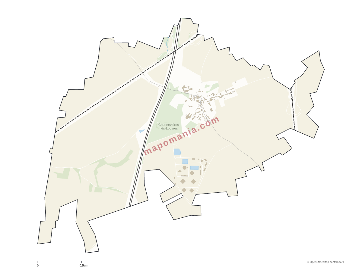 Carte de Chennevières-lès-Louvres à personnaliser