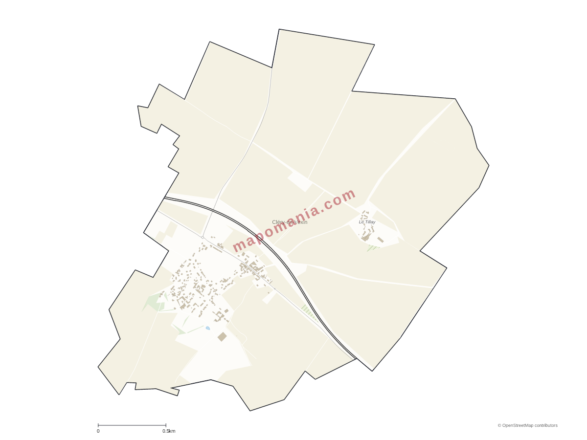 Carte de Cléry-en-Vexin à personnaliser
