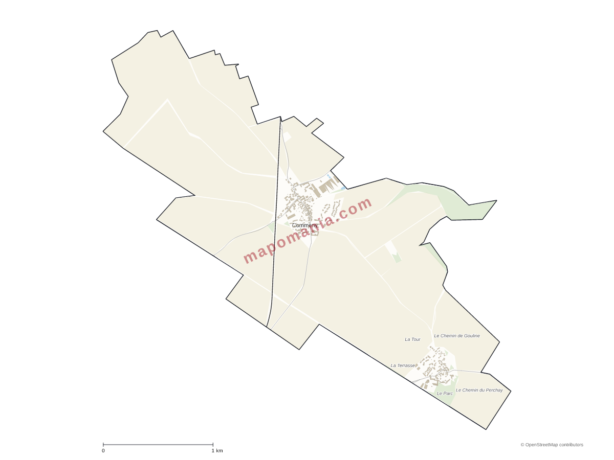 Carte de Commeny à personnaliser