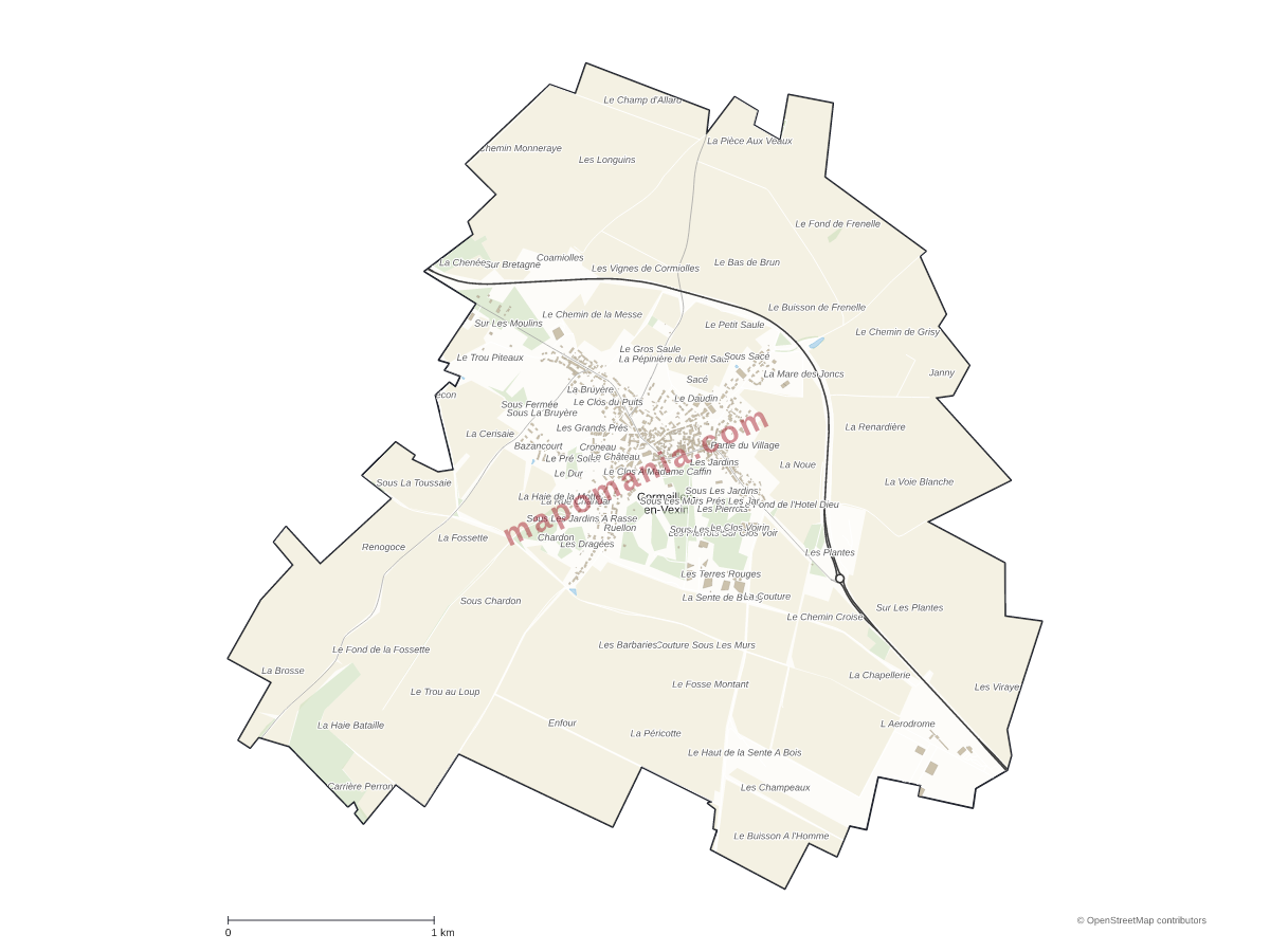 Carte de Cormeilles-en-Vexin à personnaliser