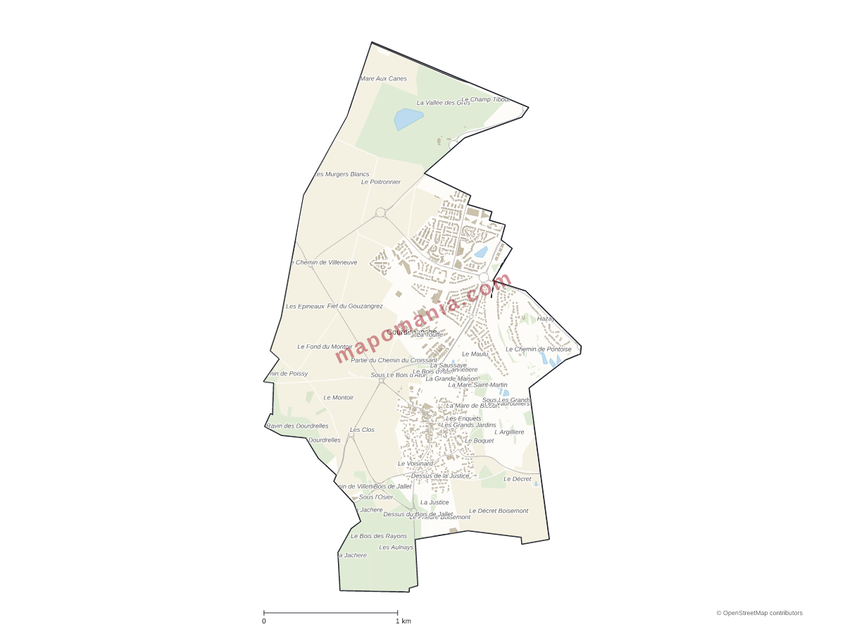 Carte de Courdimanche à personnaliser
