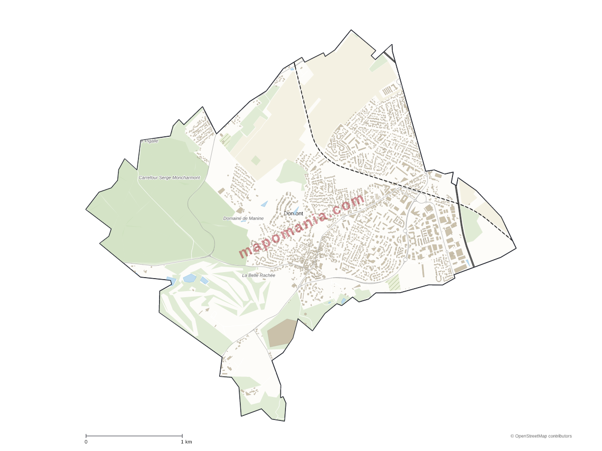 Carte de Domont à personnaliser