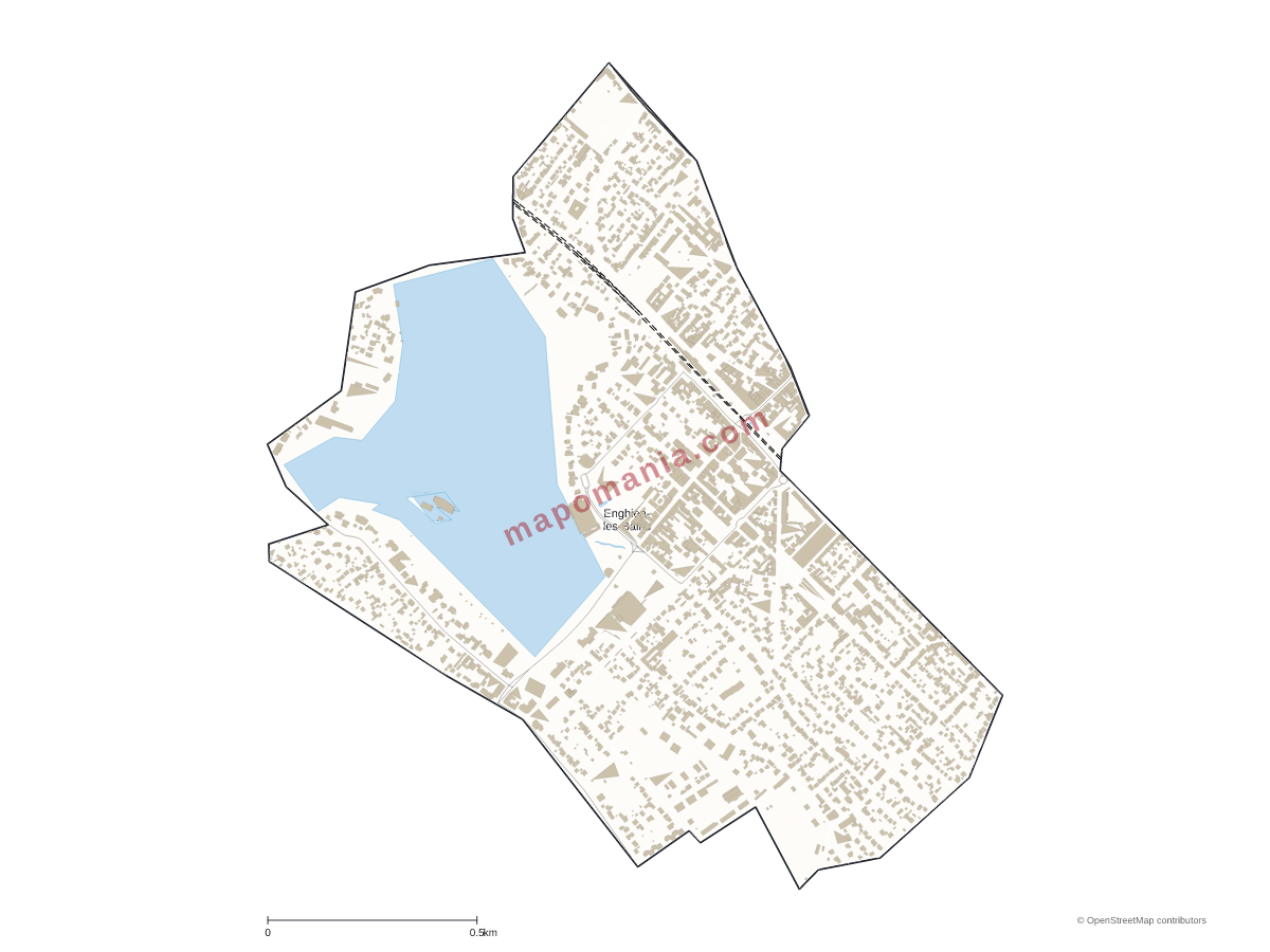 Carte de Enghien-les-Bains à personnaliser