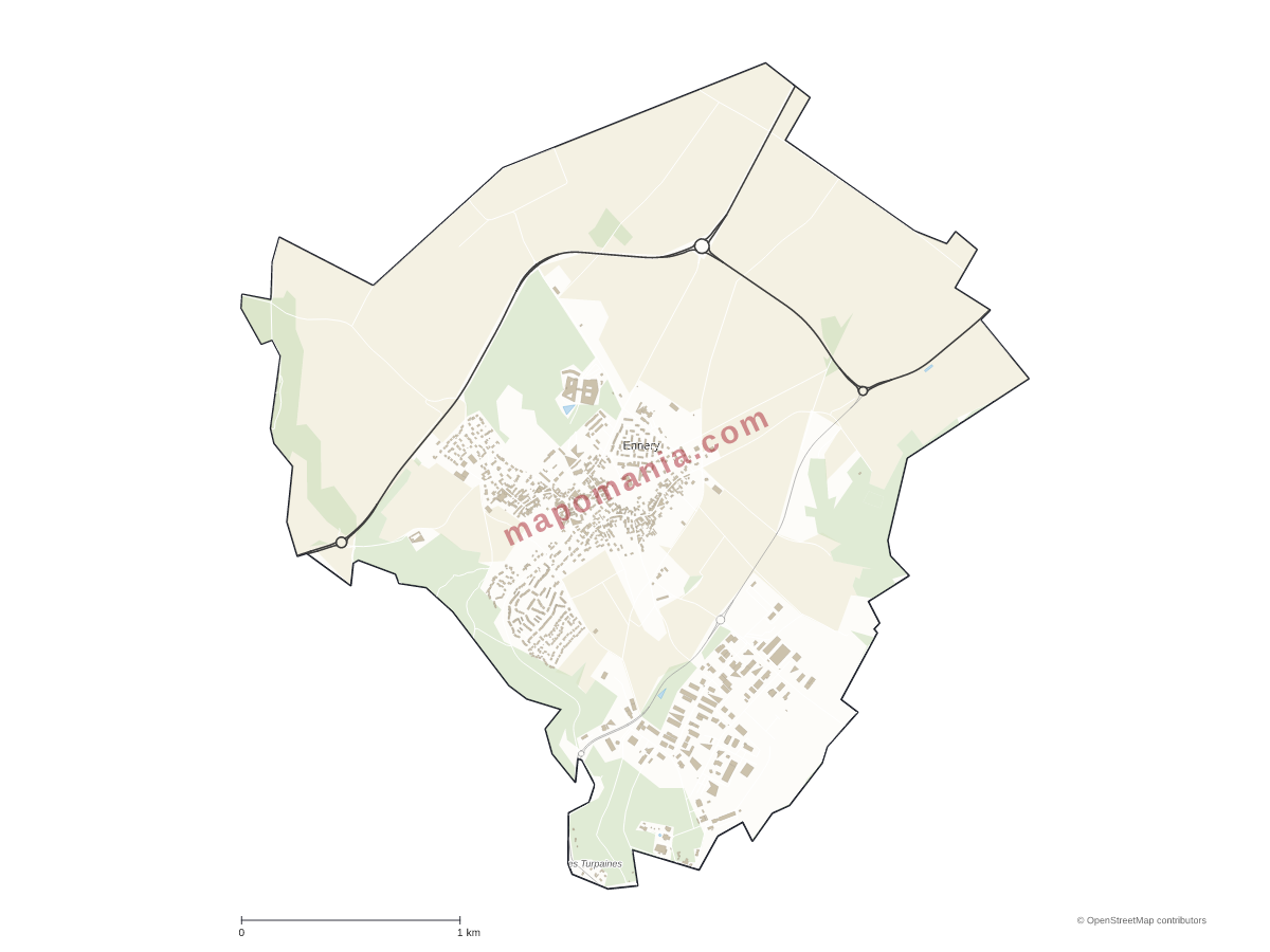 Carte de Ennery à personnaliser