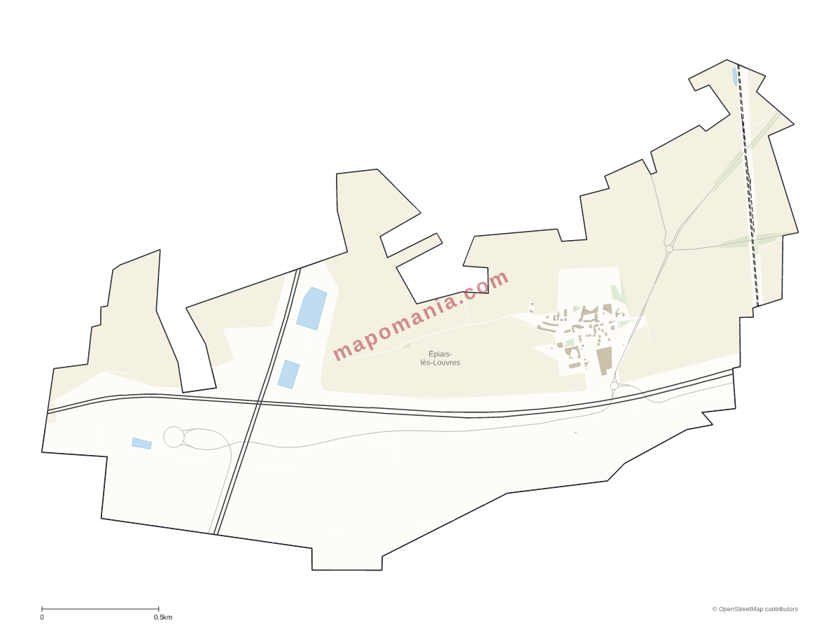 Carte de Épiais-lès-Louvres à personnaliser