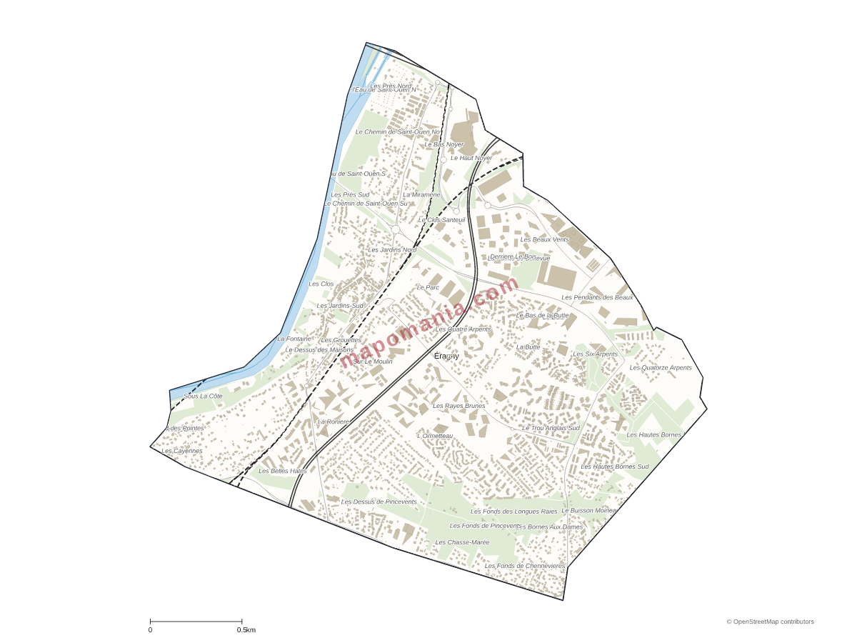 Carte de Éragny-sur-Oise à personnaliser
