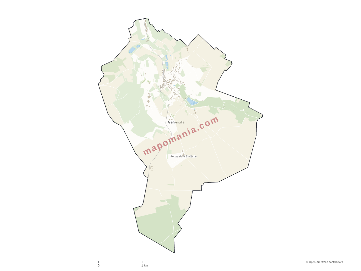 Carte de Genainville à personnaliser