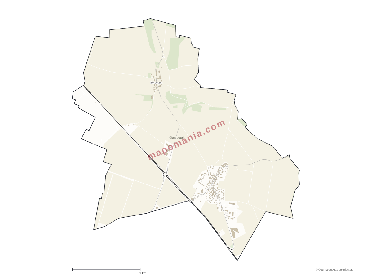 Carte de Génicourt à personnaliser