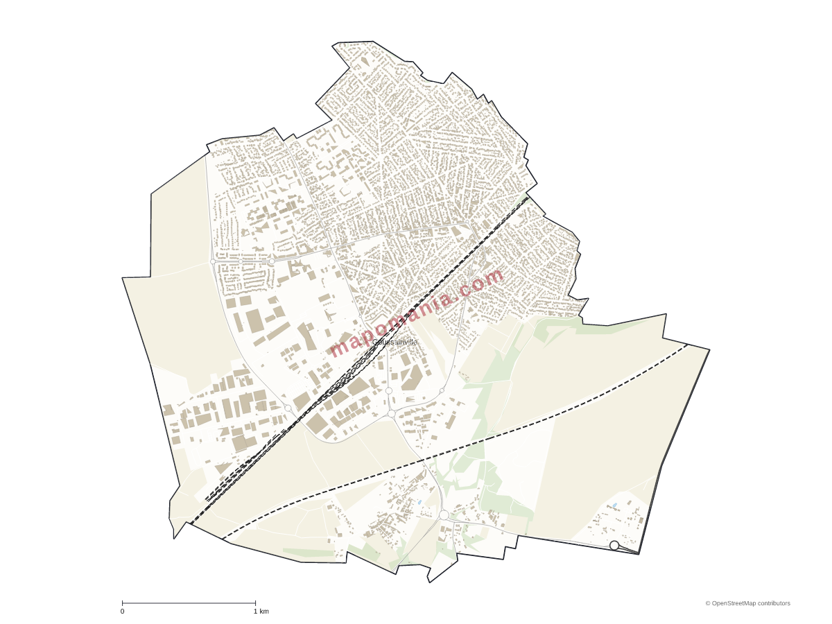 Carte de Goussainville à personnaliser