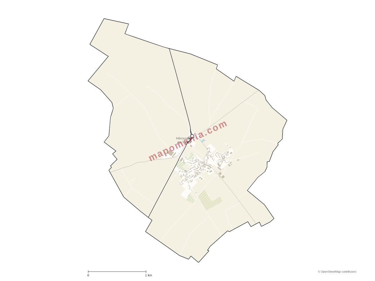 Carte de Hérouville-en-Vexin à personnaliser