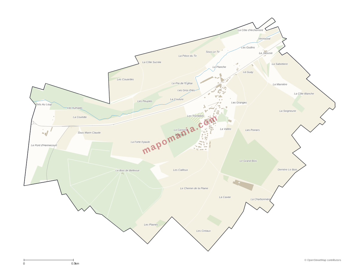 Carte de Hodent à personnaliser