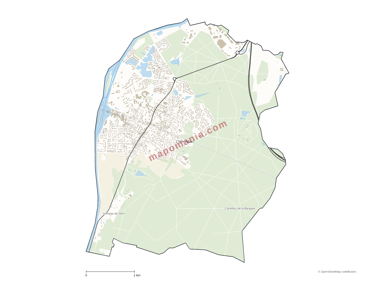 Carte de L'Isle-Adam à personnaliser