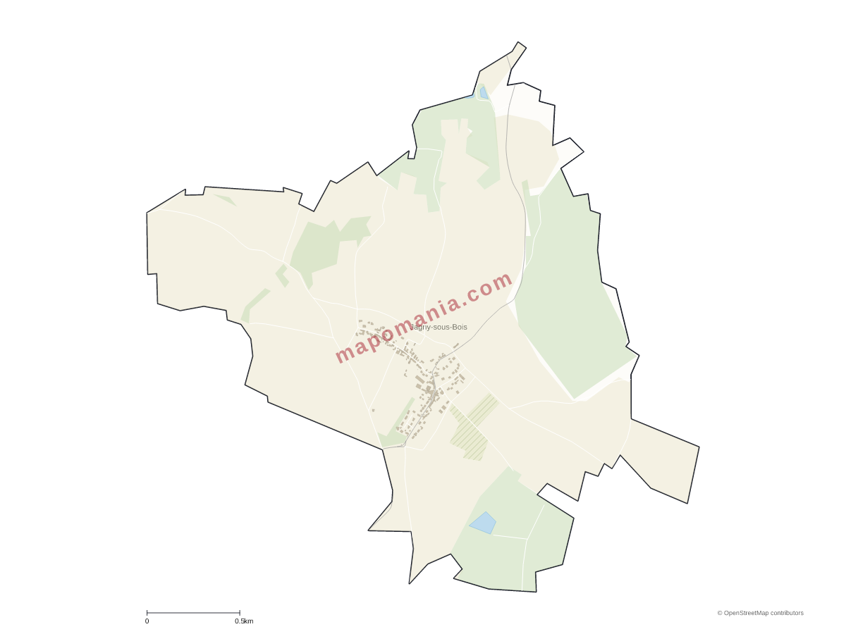 Carte de Jagny-sous-Bois à personnaliser