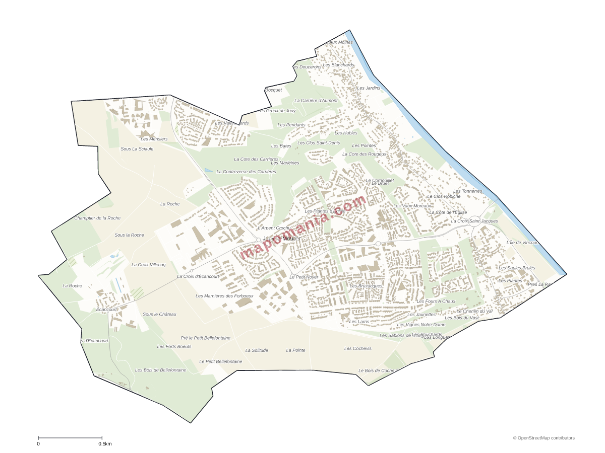 Carte de Jouy-le-Moutier à personnaliser